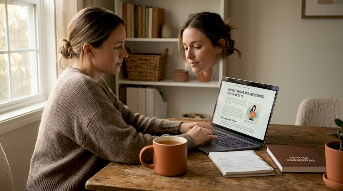 Woman reading at home desk in morning
