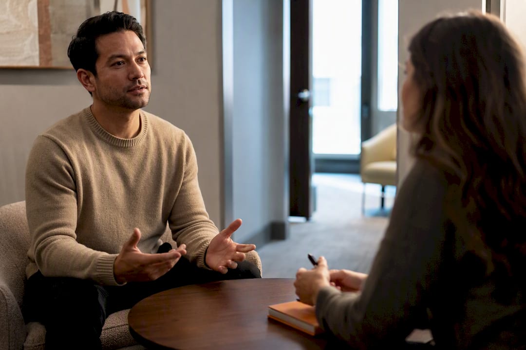 Adult completing a structured ADHD evaluation interview