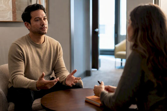 Adult completing a structured ADHD evaluation interview