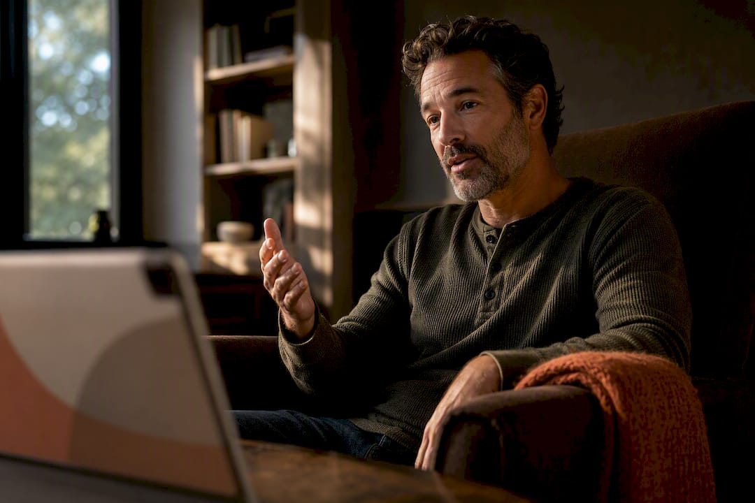 Adult attending virtual psychiatric follow-up